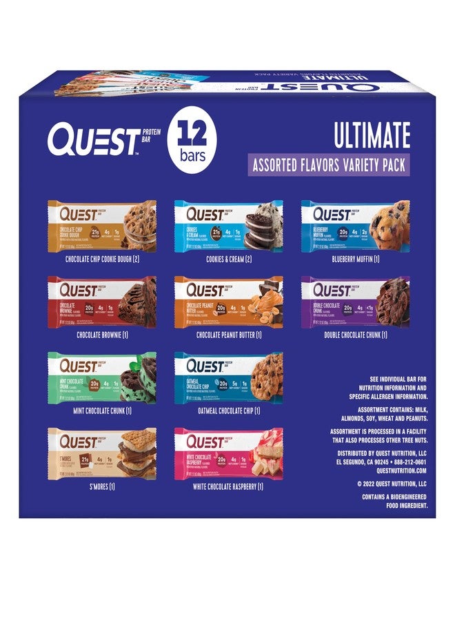Quest Nutrition Ultimate Variety Pack Protein Bars, High Protein, Low Carb, Gluten Free, Keto Friendly, 12 Count - Image 1